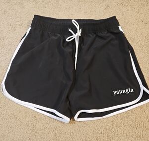 YoungLA Women's Black and White Athletic Shorts